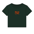 Beanline Crop Tee — Women's Micro Rib Baby Tee with 'Bean Line' Coffee Logo