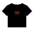 Beanline Crop Tee — Women's Micro Rib Baby Tee with 'Bean Line' Coffee Logo