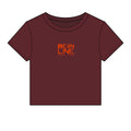 Beanline Crop Tee — Women's Micro Rib Baby Tee with 'Bean Line' Coffee Logo