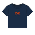 Beanline Crop Tee — Women's Micro Rib Baby Tee with 'Bean Line' Coffee Logo