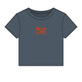 Beanline Crop Tee — Women's Micro Rib Baby Tee with 'Bean Line' Coffee Logo