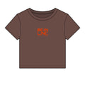 Beanline Crop Tee — Women's Micro Rib Baby Tee with 'Bean Line' Coffee Logo