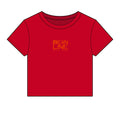 Beanline Crop Tee — Women's Micro Rib Baby Tee with 'Bean Line' Coffee Logo