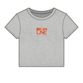 Beanline Crop Tee — Women's Micro Rib Baby Tee with 'Bean Line' Coffee Logo